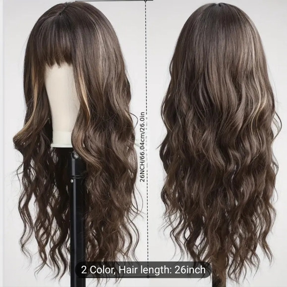 Highlight Long Curly Wavy Wig Synthetic Wig Friendly Heat Resistant - Picture 4 of 5